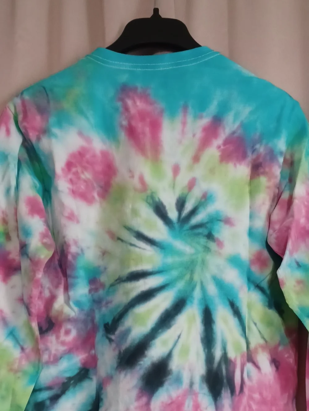 Handmade Custom Long Sleeve Spiral Tie Dye Crewneck Top Youth XL/Unisex Adult XS